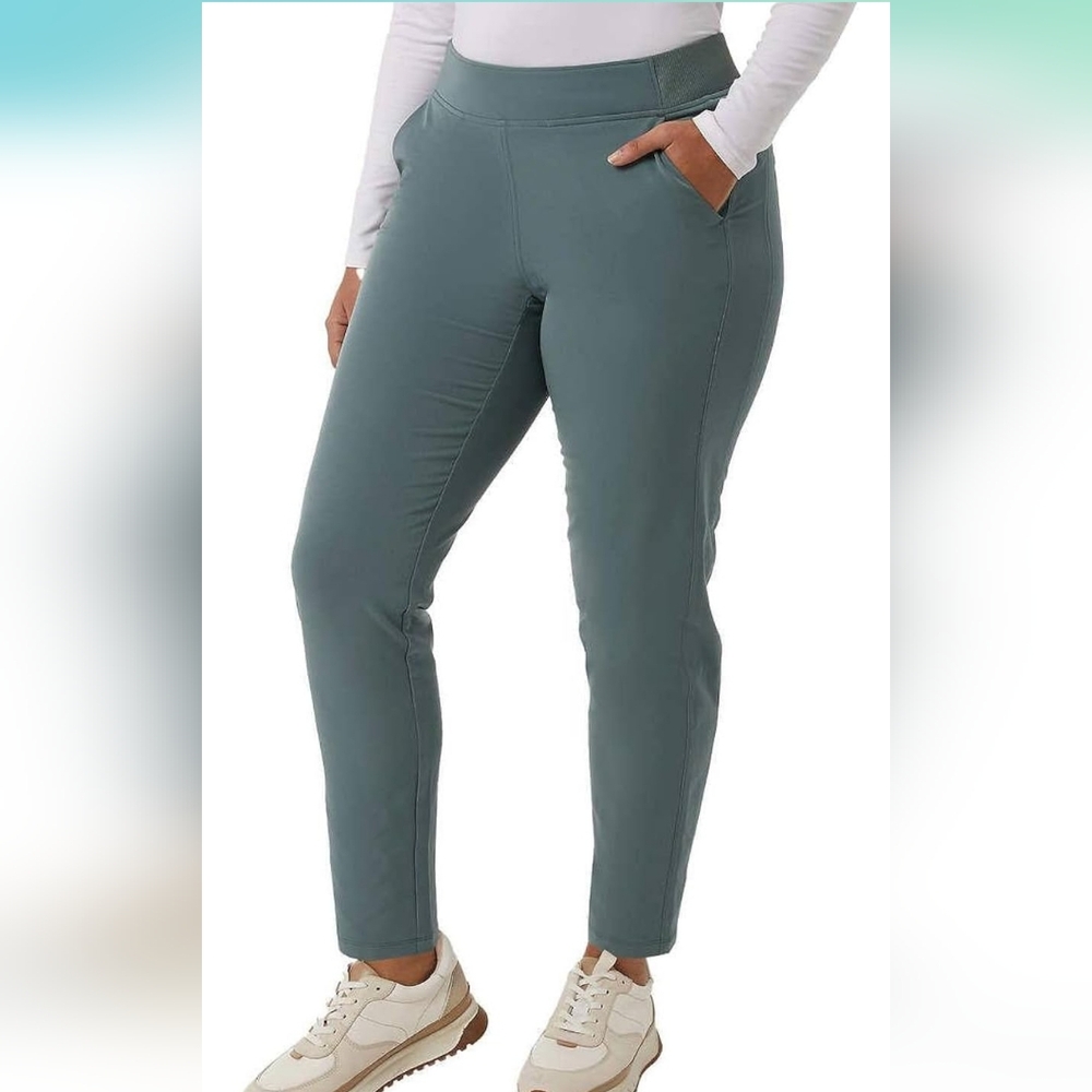 32 Degrees Ladies' Pull-On Comfort Pants, Balsam Green, Large,NWT